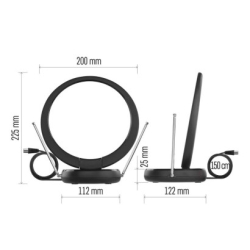 Anténa pokojová CITY RING–C500, DVB-T2, DAB, filtr LTE/4G/5G