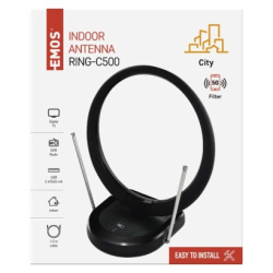 Anténa pokojová CITY RING–C500, DVB-T2, DAB, filtr LTE/4G/5G