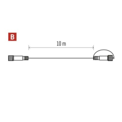 Prodlužovací kabel pro spojovací řetězy Profi bílý, 10 m, venkovní i vnitřní