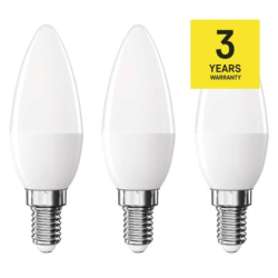 LED žárovka Classic svíčka / E14 / 4,2 W (40 W) / 470 lm / neutrální bílá, 3 ks