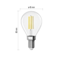 LED žárovka Filament Mini Globe / E14 / 5,9 W (60 W) / 806 lm / teplá bílá