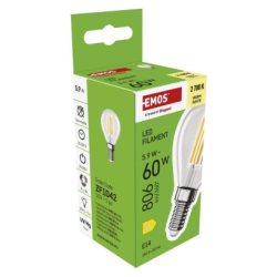 LED žárovka Filament Mini Globe / E14 / 5,9 W (60 W) / 806 lm / teplá bílá