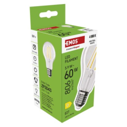 LED žárovka Filament A60 / E27 / 5,9 W (60 W) / 806 lm / neutrální bílá