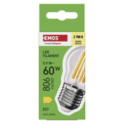 LED žárovka Filament Mini Globe / E27 / 5,9 W (60 W) / 806 lm / teplá bílá