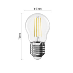 LED žárovka Filament Mini Globe / E27 / 3,4 W (40 W) / 470 lm / neutrální bílá