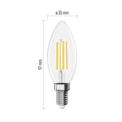 LED žárovka Filament svíčka  / E14 / 7 W (75 W) / 1055 lm / neutrální bílá