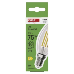 LED žárovka Filament svíčka  / E14 / 7 W (75 W) / 1055 lm / neutrální bílá