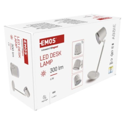 LED stolní lampa ABBIE, nabíjecí, bílá