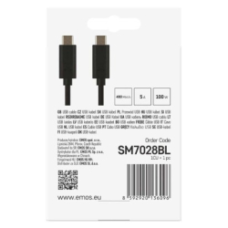 Nabíjecí a datový kabel 2.0 USB-C / USB-C, 1 m, černý