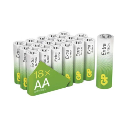 Alkalická baterie GP Extra AA (LR6), 18 ks