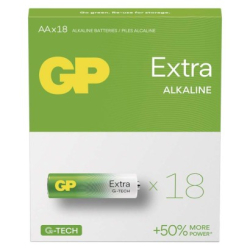 Alkalická baterie GP Extra AA (LR6), 18 ks