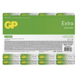 Alkalická baterie GP Extra AA (LR6), 40 ks