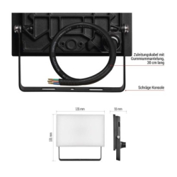 LED reflektor TAMBO, 20 W, 2000l m, IP65, černý