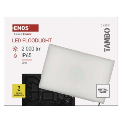 LED reflektor TAMBO, 20 W, 2000l m, IP65, černý