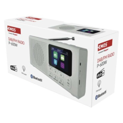 Přenosné rádio s Bluetooth, MP3, DAB / DAB+ / FM, bílé