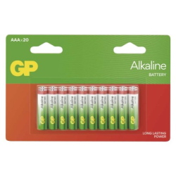 Alkalická baterie GP Alkaline AAA (LR03), 20 ks